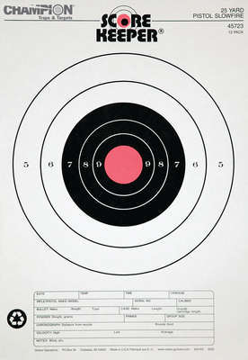 Targets Champion Traps&Targets Orange Bullseye CHAMPION 25YD PSTL SLOWFIRE TRGT 12P